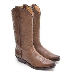 Tony Mora 3389 Brown Leather X-Toe Cowboy Boots 38